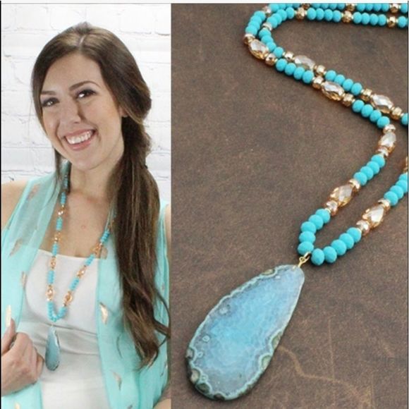 Jewelry - Turquoise Natural Stone Necklace NWT